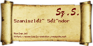 Szaniszló Sándor névjegykártya