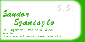 sandor szaniszlo business card
